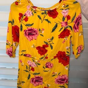 Girls Yellow Floral Shorts Romper.